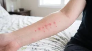 un brazo cubierto de picaduras